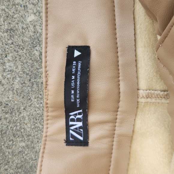 ZARA FAUX LEATHER PANTS - Picture 5 of 15